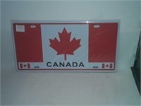 12 inch by 6 in Canadian flag license plate