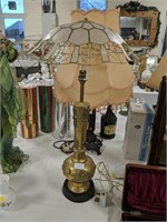 Brass art nouveau lamp