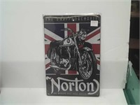 8 inch by 12 in Norton motorcycle sign