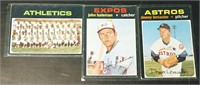 1971 O-Pee-Chee #624 A's Team Records, #628 John B