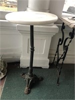 Cast iron base with marble top plant stand