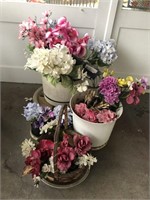 Group of floral arrangements plastic