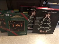20 inch lighted tree and Christmas silhouettes i