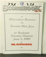1989 Toronto Blue Jays Collector's Edition Scorebo