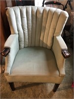 Light blue padded chair