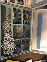 Two jewelry boxes with costume jewelry