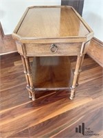 Wooden Side Table with Ring Pull Drawer