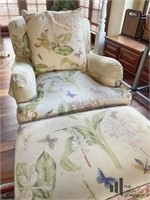 Thomasville Upholstered Chair and Ottoman