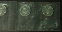 Strip of 1969 Canadian Silver Dollars