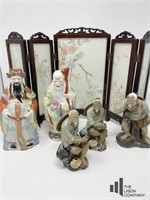 Asia Inspired  Decor with Mini Screen & Figurines