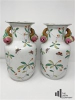 Floral and Fruit Theme Urn Style Vases