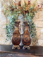 Pair of Metal Urn Style Vases
