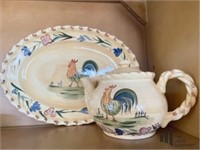 Rooster Theme Platter and Tea Pitcher by Home