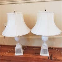 Two Matching Marble Lamps