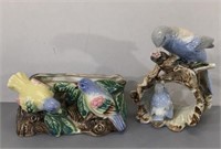 Porcelain Bird Planter & Figurine