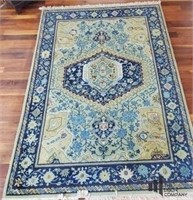 Hand Woven Green and Blue Tone Area Rug