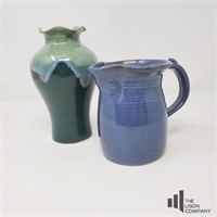 Sylvia Coppola Pottery Pitcher and Pottery Vase