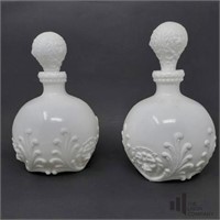 Two Milk Glass Decanter