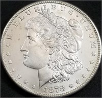 1878-S US Morgan Silver Dollar BU Gem PL Rev.