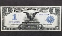 1899 $1 'Black Eagle' Silver Certificate Choice AU
