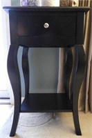 Contemporary single drawer open face end table