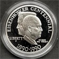 1990 Eisenhower Proof Silver Dollar in Capsule