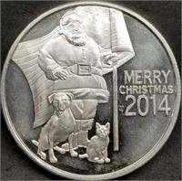 1 Troy Oz .999 Silver Round - Christmas Design