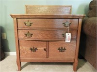 Antique Oak two drawer over two door washstand