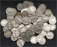 80 Full Date Buffalo Nickels, 2 Rolls