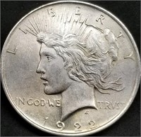 1922 US Peace Silver Dollar BU