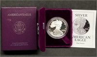 1992 US 1oz Proof Silver Eagle w/Box & Papers