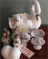 Small Qty of Willow Tree angels, decorative swan