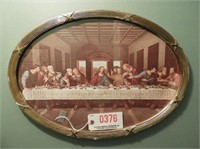 Oval framed print of the last supper 16” x 22"
