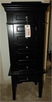 Contemporary six drawer black lacquer finish