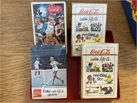 4 PACKS OF VINTAGE COCA COLA CARDS