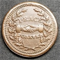 1863 Civil War Token: Peace Forever/Capped Bust