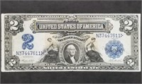 1899 US $2 Mini-Porthole Silver Certificate VF