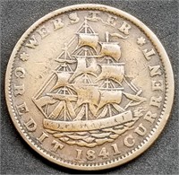 1841 Hard Times Token: Webster/Not One Cent