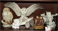 (7) Owl figurines in various shapes and sizes