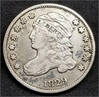 1829 Capped Bust Silver Dime, Better Grade