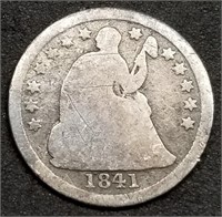 1841 US Seated Liberty Silver Half Dime