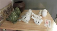 Songbird figurine collection and pottery font