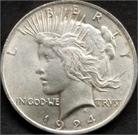 1924 US Peace Silver Dollar BU Gem