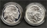 Rare 2001 Buffalo Proof & UNC Silver Dollar Set