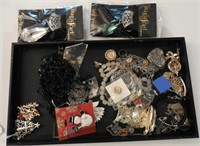 Traylot of costume jewelry to include: Scarf
