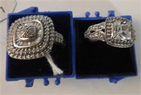 Selection of (6) Silver designer ladies rings