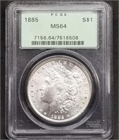 1885-P US Morgan Silver Dollar PCGS MS64 Slab