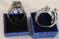 Selection of (6) Silver designer ladies rings