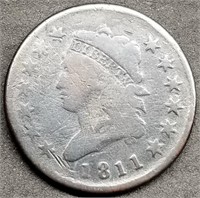 1811 Classic Head Large Cent, Scarce Date