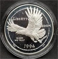 1994 Prisoner of War Proof Silver Dollar in